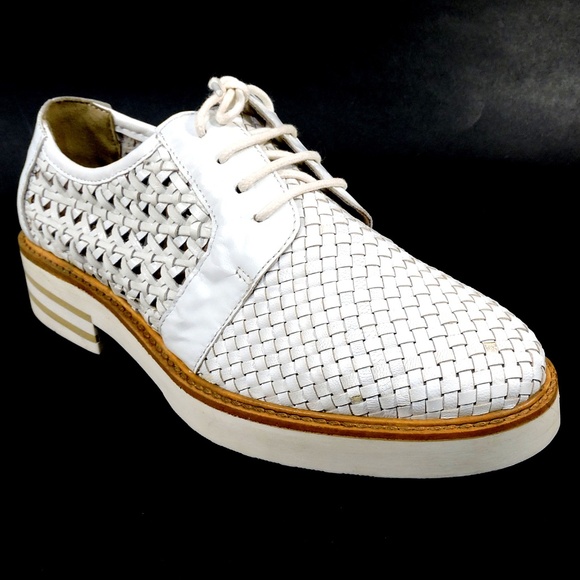 DONNA PIU 🇮🇹 WOMEN'S WHITE SOFT LEATHER SUMMER OXFORD SHOES - Picture 3 of 7